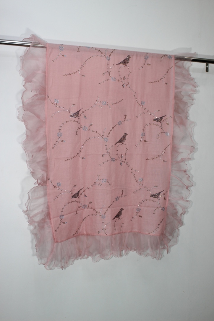 All Color Cashmere Frill Crystal Stole