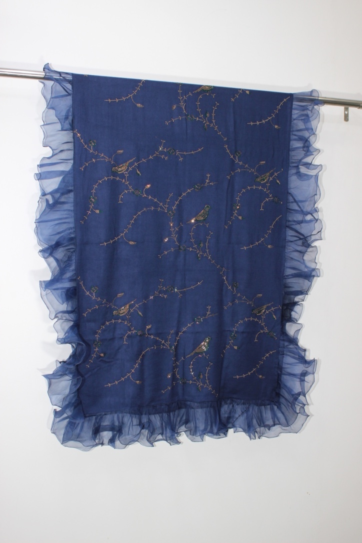 All Color Cashmere Frill Crystal Stole