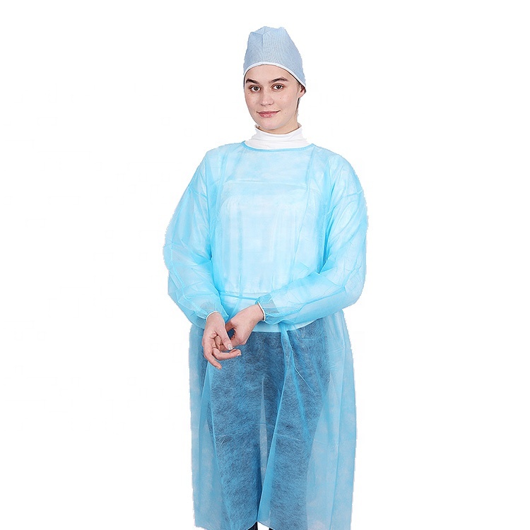 Disposable Isolation Pp Nonwoven Gown With Elastic Cuffs Age Group: Suitable For All Ages