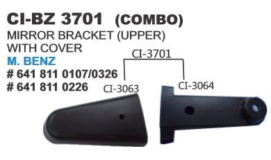 Mirror Bracket with Cover(Upper) M Benz - Steel, 4 Wheeler Compatibility | Warranty Included, Designed for Enhanced Functionality and Durability