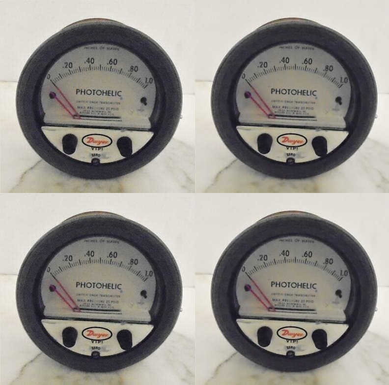 Dwyer A3000-3kpa Photohelic Pressure Switch Gauge - 4" Dial Face, 5 X 8" Dimensions | Measures 0-3 Kpa, Dual Backlit Display, Auto-off Function