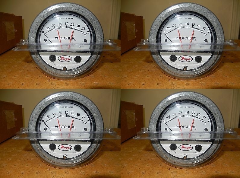 Dwyer A3000-3kpa Photohelic Pressure Switch Gauge - 4" Dial Face, 5 X 8" Dimensions | Measures 0-3 Kpa, Dual Backlit Display, Auto-off Function