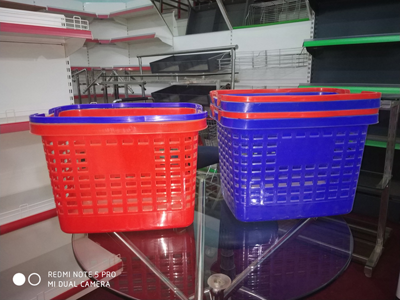 Plastic Shopping Basket - Polypropylene Material, Blue And Red Color Options | Versatile, Lightweight, Durable Design For Shopping And Everyday Use