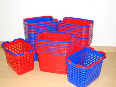 Plastic Shopping Basket - Polypropylene Material, Blue And Red Color Options | Versatile, Lightweight, Durable Design For Shopping And Everyday Use