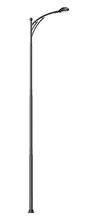 Sliver Single Arm Street Light Pole