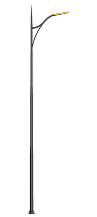 Sliver Single Arm Street Light Pole