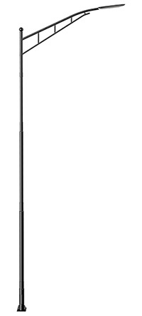 Sliver Single Arm Street Light Pole