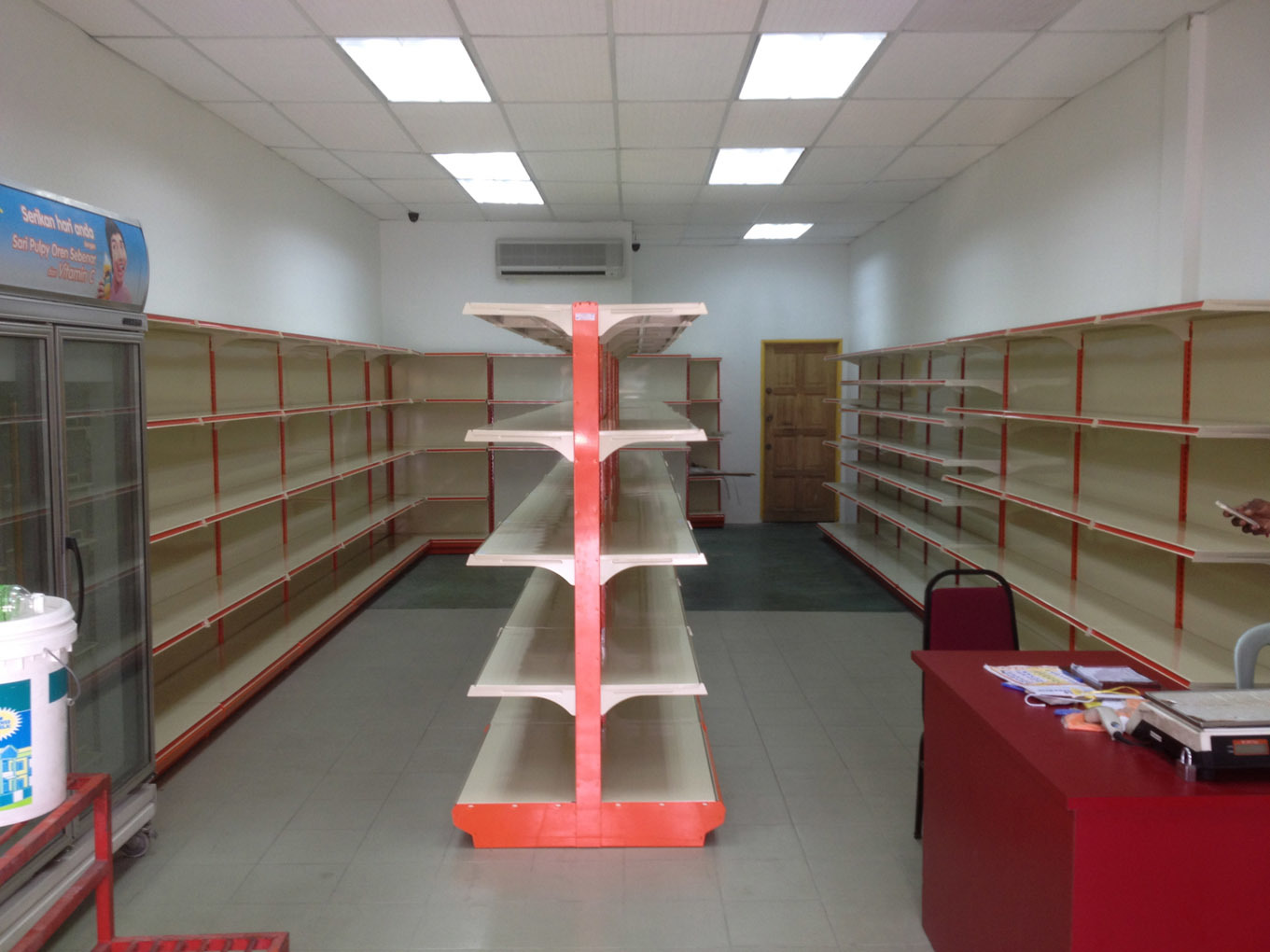 Gondola Rack - Iron, 6ft X 3ft, Off White | Heavy Duty Double Sided Rack With 5 Shelves For Supermarkets, Shops, And Warehouses