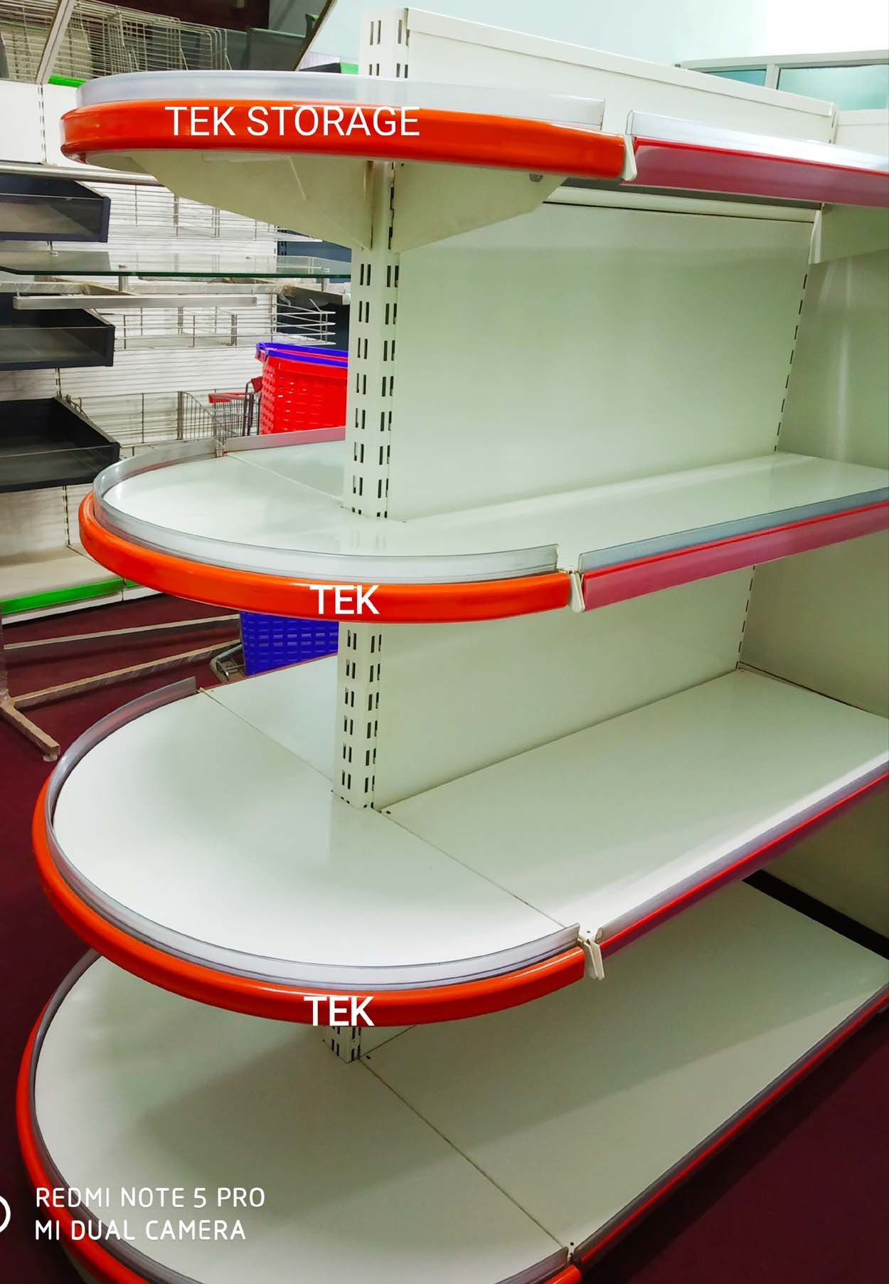 Gondola Rack - Iron, 6ft X 3ft, Off White | Heavy Duty Double Sided Rack With 5 Shelves For Supermarkets, Shops, And Warehouses