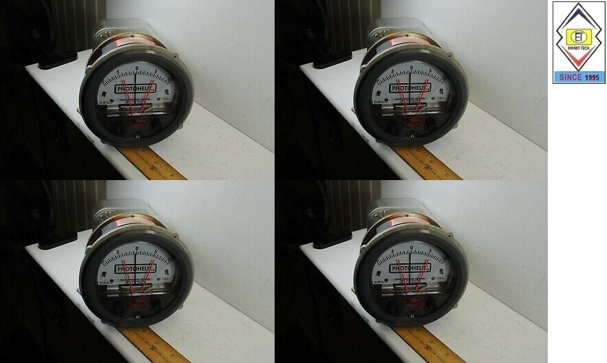 Dwyer A3000-6mm Photohelic Pressure Switch Gauge - 4" Dial Face, 5 X 8" Dimensions, 0-6 Mm W.c. Scale Range, Ideal For Air And Non-combustible Gases