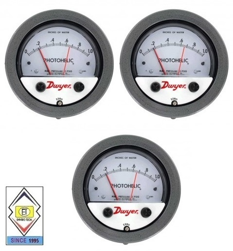 Dwyer A3000-750pa Photohelic Pressure Switch Gauge Range 0-750 Pa. Measure Pressure Of: Gas