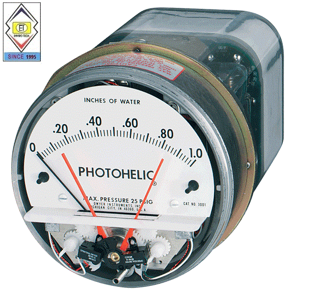 Dwyer A3000-80mm Photohelic Pressure Switch Gauge Range 0-80 Mm W.c Measure Pressure Of: Gas