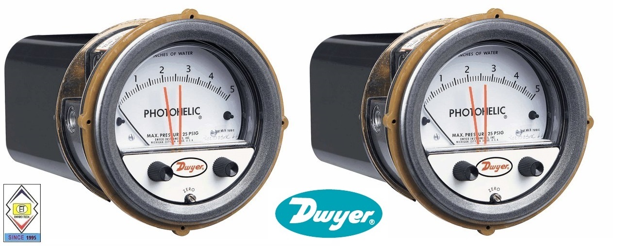 Dwyer A3000-8kpa Photohelic Pressure Switch Gauge Range 0-8 Kpa. Measure Pressure Of: Gas