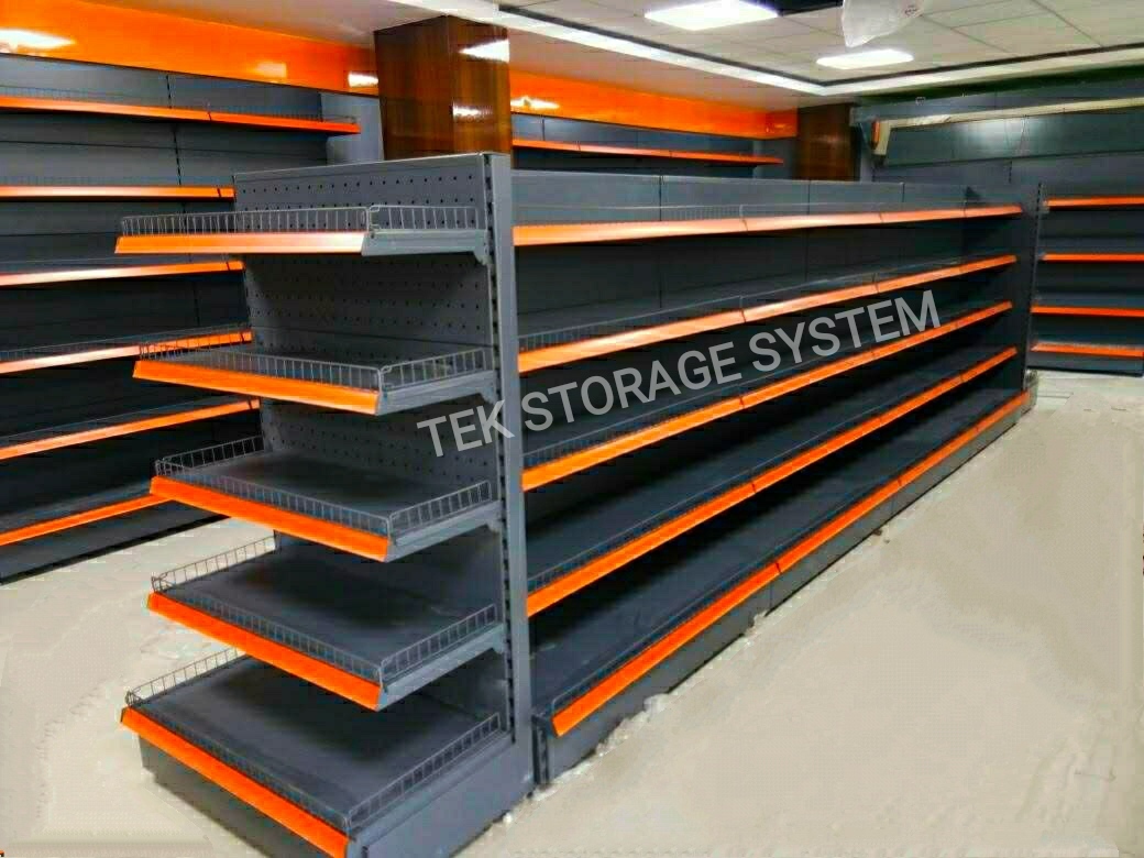 Retail Store Shelves - Heavy Duty Steel Gondola Shelving 6ft X 3ft & 5ft X 3ft, Off White, Double Sided, Powder Coated Finish, Ideal For Commercial Use
