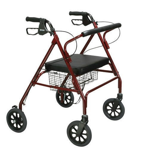 Imi-3032 Rollator - Aluminium Frame, 34cm Wide Padded Seat, 95cm Grip Height | Lightweight, Portable, 5" Wheels, Detachable Backrest, Loop Brakes