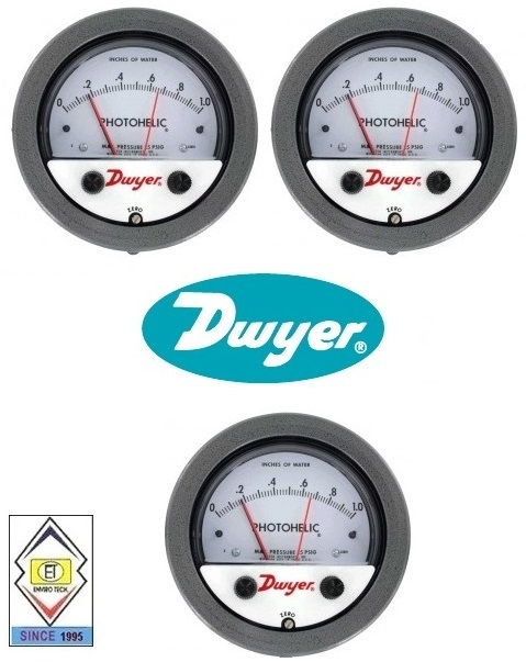 Dwyer A3003 Photohelic Pressure Switch Gauge Range 0-3.0 Inch W.c. Measure Pressure Of: Gas