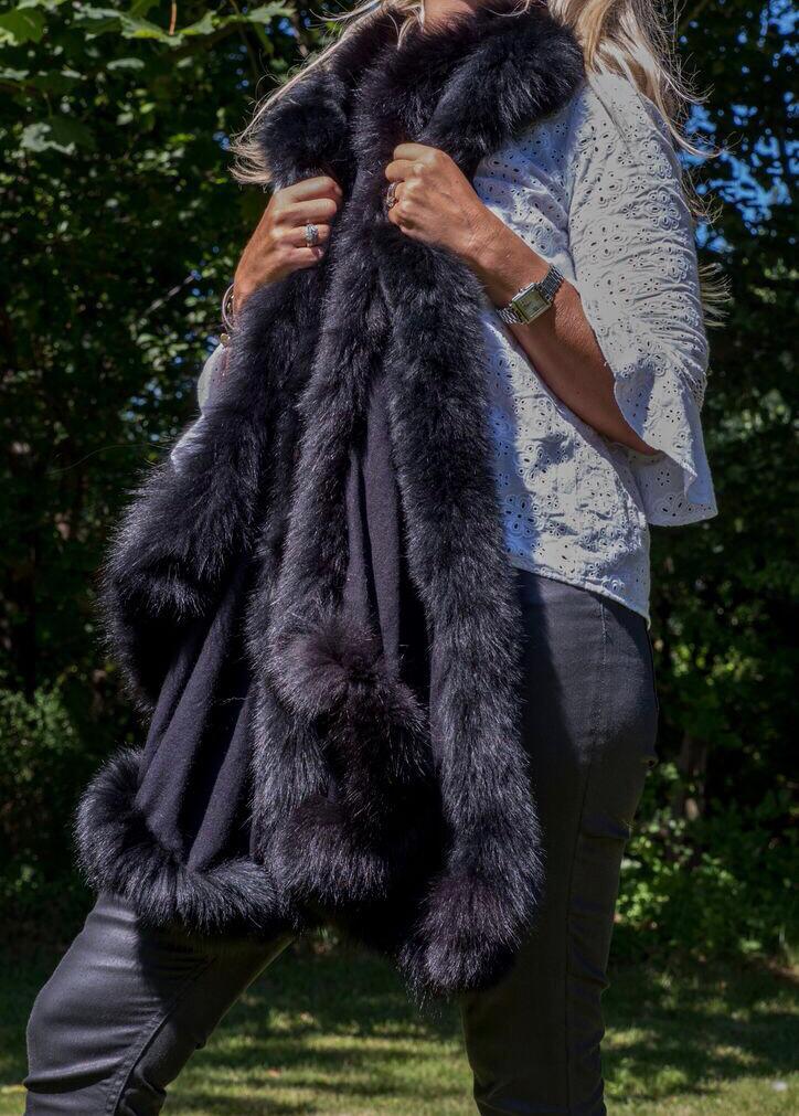 Silk Pashmina Shawl - 70x200cm, All Colors Available | 4 Side Fur Trim For Bridal, Daily, Meditation, And Wedding Use
