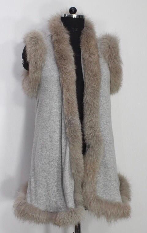 Cashmere Knitted Short Fur Shrug - Knitted Cashmere Wool, Size-free, Brown Color | Sleek Contemporary Design, Soft And Breathable Comfort, Ideal For Weddings And Formal Events