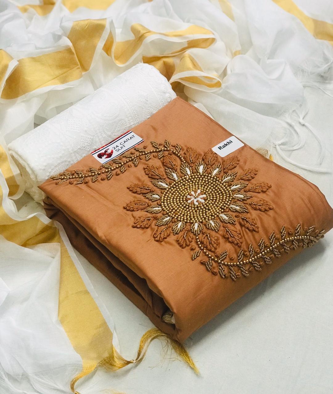 Multi Fancy Hand Work Dress Material