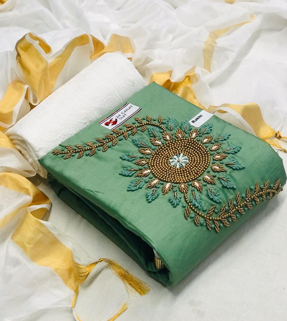 Multi Fancy Hand Work Dress Material