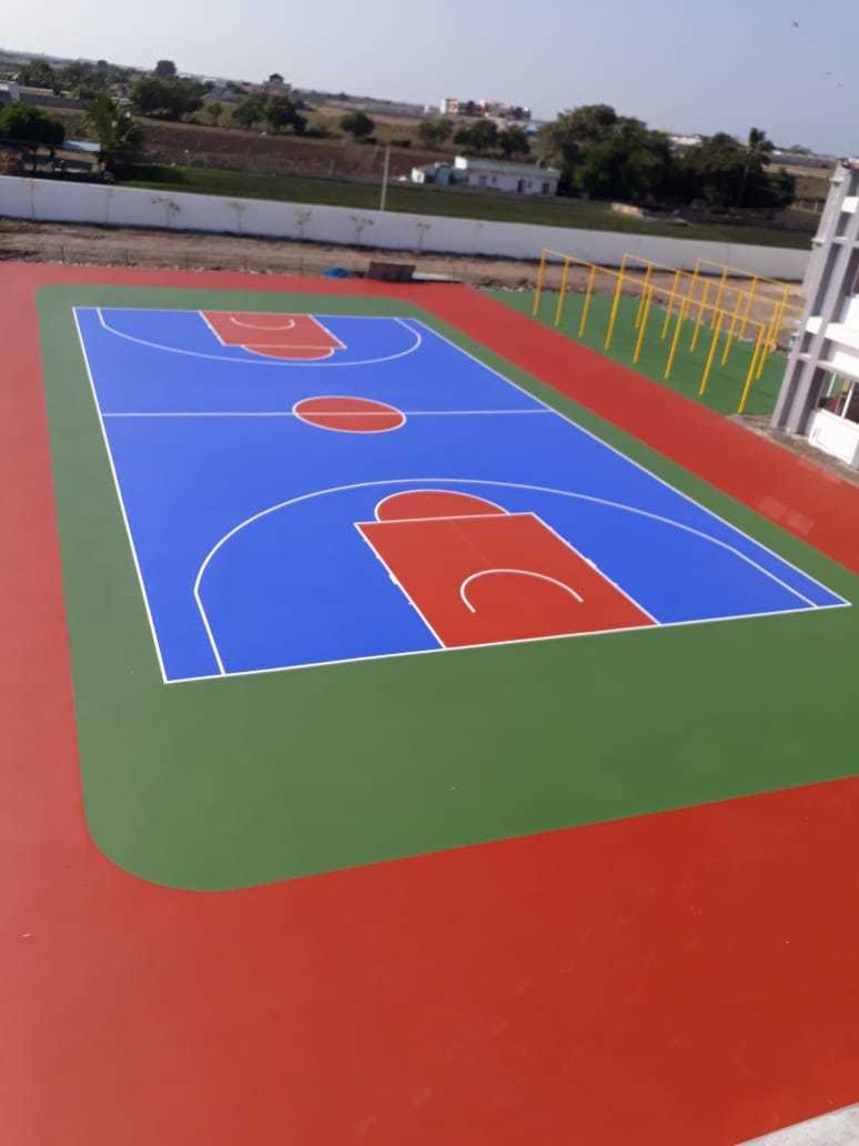 Moldo Hpu 500 Cushion Sports Flooring For Lawn Tennis Courts - Rubber Pu Material, 1 X 1 Sqft Size, Green/red/blue Colors, Satin Finish, 21 Mm Thickness | Low Voc, Eco-friendly, Hybrid Technique