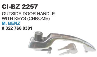 Outside Door Handle with Keys Chrome M Benz - Chrome Finish | 4 Wheeler Compatibility, Warranty Included