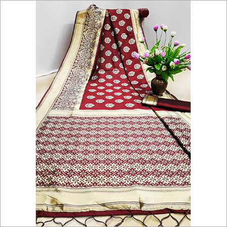 Banarasi Silk - Silk Saree 5.5m, Pink & Gold, Heavy Brocade Zari Pallu, Floral Brocade Patterns