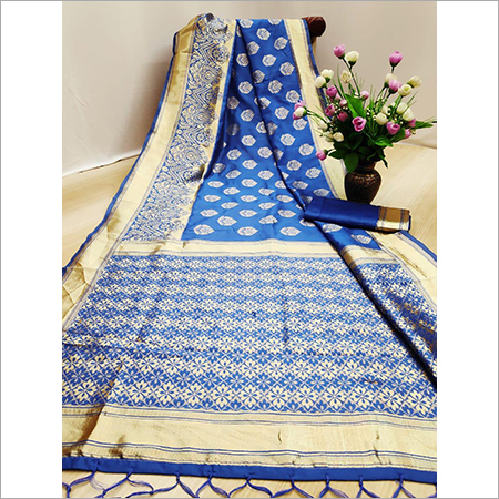 Banarasi Silk - Silk Saree 5.5m, Pink & Gold, Heavy Brocade Zari Pallu, Floral Brocade Patterns