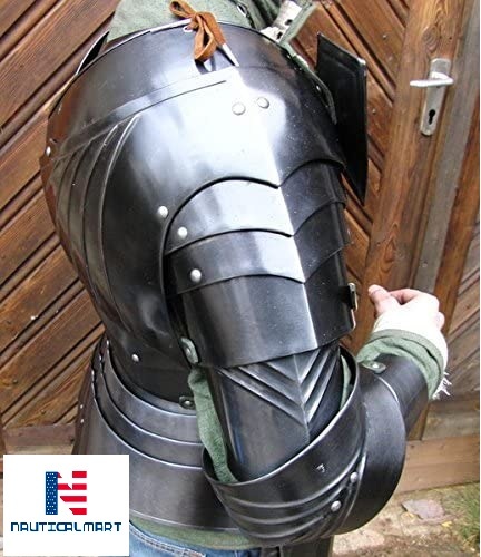 Nauticalmart Medieval Reenactment Steel Armour Breastplate With Arm Set Halloween Size: Large