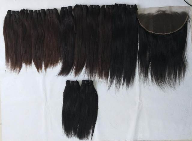 Temple Raw Straight Untreated Tangle And Shedding Free Hair - Color: Natural