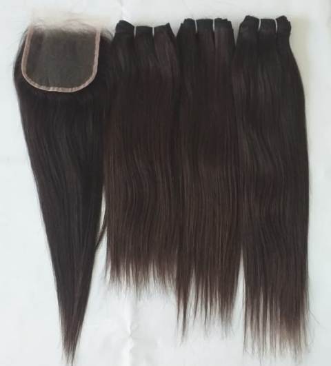 Temple Raw Straight Untreated Tangle And Shedding Free Hair - Color: Natural