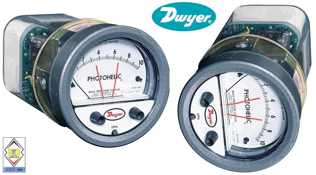 Surface Dwyer A3004 Photohelic Pressure Switch Gauge Range 0-4.0 Inch W.c.