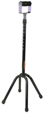 Stick Four Legged Height Adjustable - Metallic M.s. Tubing, 76cm To 96cm Adjustable Height, U-shaped Grip, Wide Angled Rubber Base | Portable, Recyclable, Exercise Walking Aid