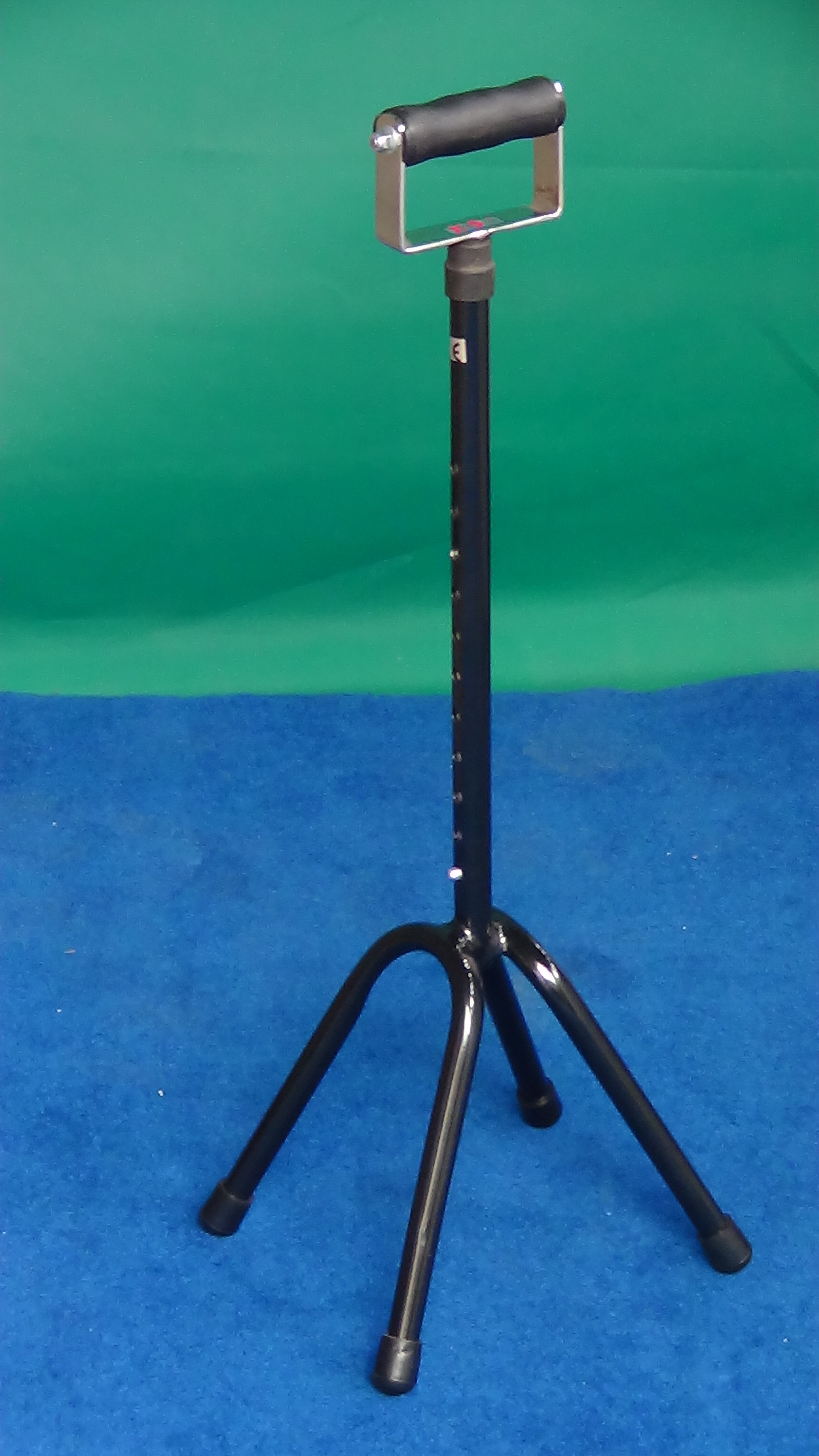 Stick Four Legged Height Adjustable - Metallic M.s. Tubing, 76cm To 96cm Adjustable Height, U-shaped Grip, Wide Angled Rubber Base | Portable, Recyclable, Exercise Walking Aid