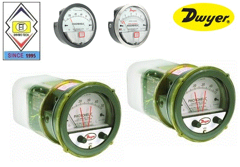 Dwyer A3008 Photohelic Pressure Switch Gauge Range 0-8.0 Inch W.c. Diameter: 4" (101.6 Mm) Dial Face