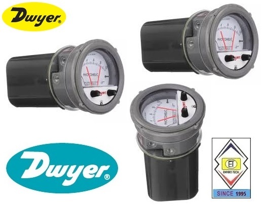 Dwyer A3010av Photohelic Pressure Switch Gauge - 4" Dial Face, 5x8" Dimensions | Measures Air And Non-combustible Gases, Dual Backlit Display, 4 To 20 Ma Output