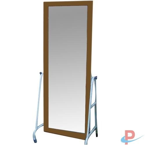 Postural Training Mirror With Stand - Steel Frame, 165cm X 45cm Mirror Size, 7cm Hardwood Edge, 190cm High, 4 Ball-bearing Castors, Portable Usage