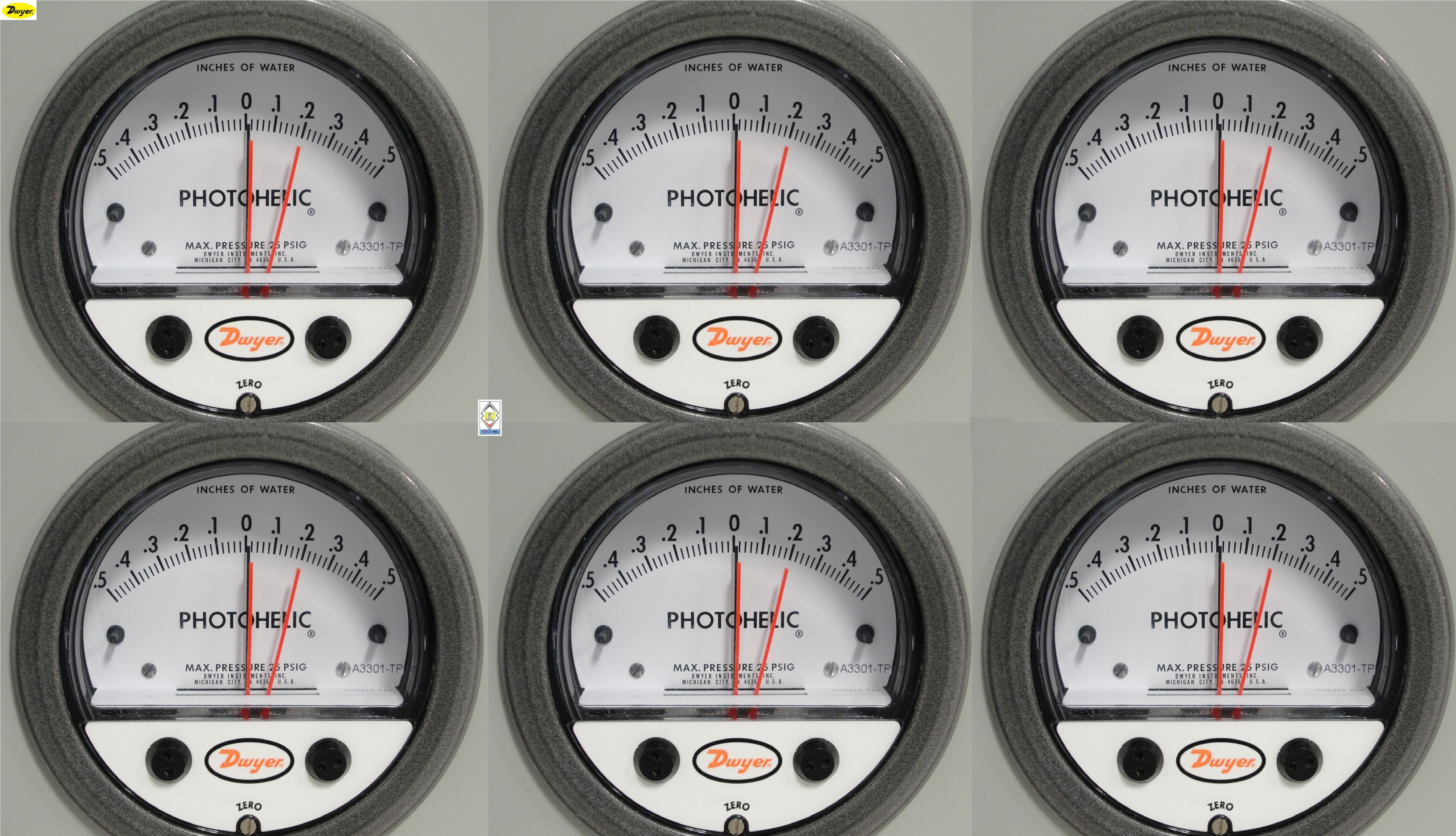 Dwyer A3015 Photohelic Pressure Switch Gauge Range 0-15 Inch W.c. Accuracy: A 2% Of Fs At 70a F (21.1a C)