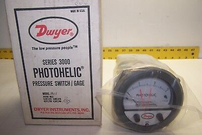 Dwyer A3030 Photohelic Pressure Switch Gauge - 4" Dial Face, 5x8" Dimensions | Dual Backlit Display, Measures 4-20 Ma Signals, Adjustable Set Point Knobs