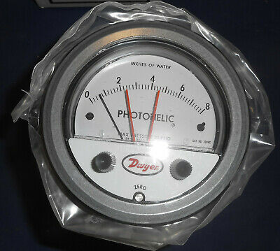 Dwyer A3080 Photohelic Pressure Switch Gauge Range 0-80 Inch W.c. Diameter: 4" (101.6 Mm) Dial Face