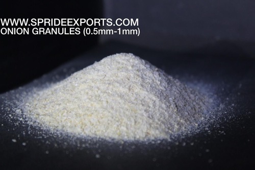 Dehydrated Onion Granules - 0.5mm-1mm Size, White Color | Ideal for Sauces, Soups, Dressings, and Meat Products