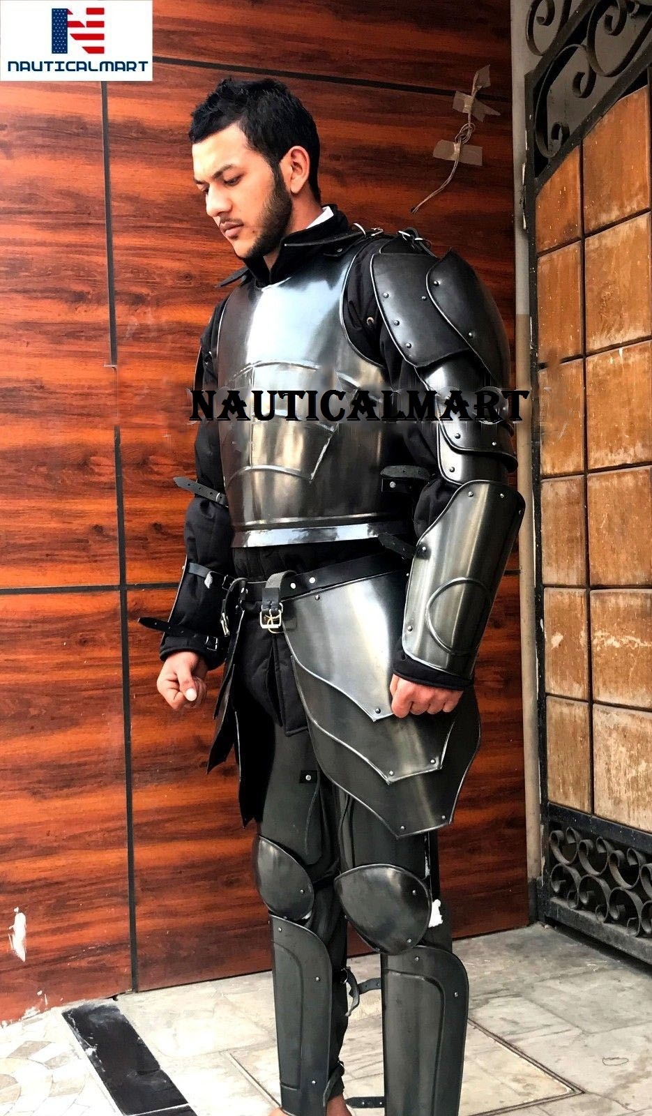 Steel Nauticalmart Dark Warrior Half Suit Of Armour Medieval Fantasy - Larp Armor
