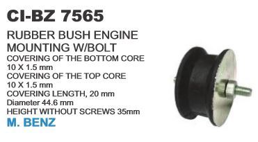 Rubber Bush Engine Mounting W/bolt - Durable Rubber Material, Universal Fit For 4-wheeler Vehicles | Includes Mounting Bolt, Warranty Included
