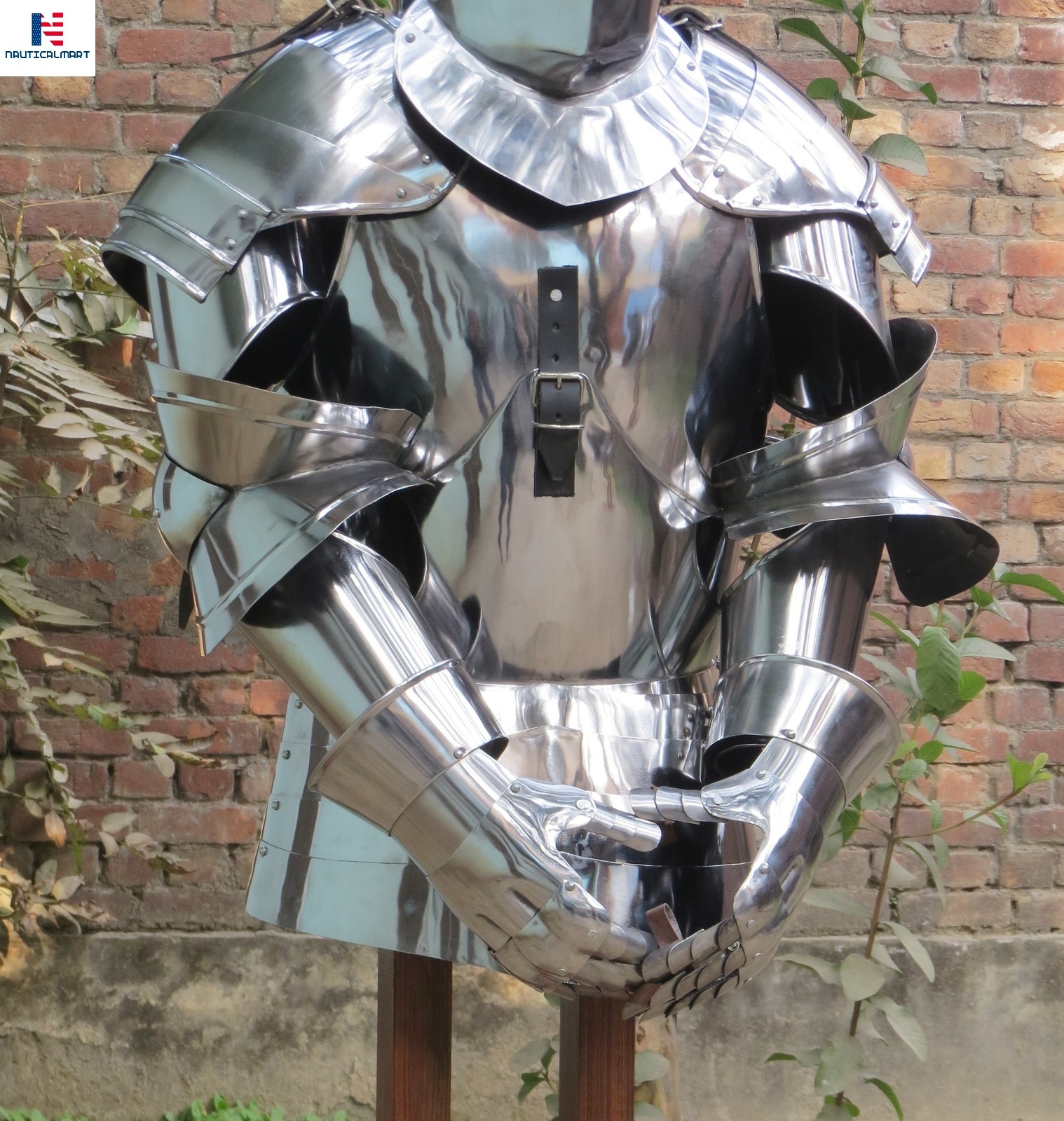 Steel Nauticalmart Medieval Reenactment Wearable Half Suit Of Armor