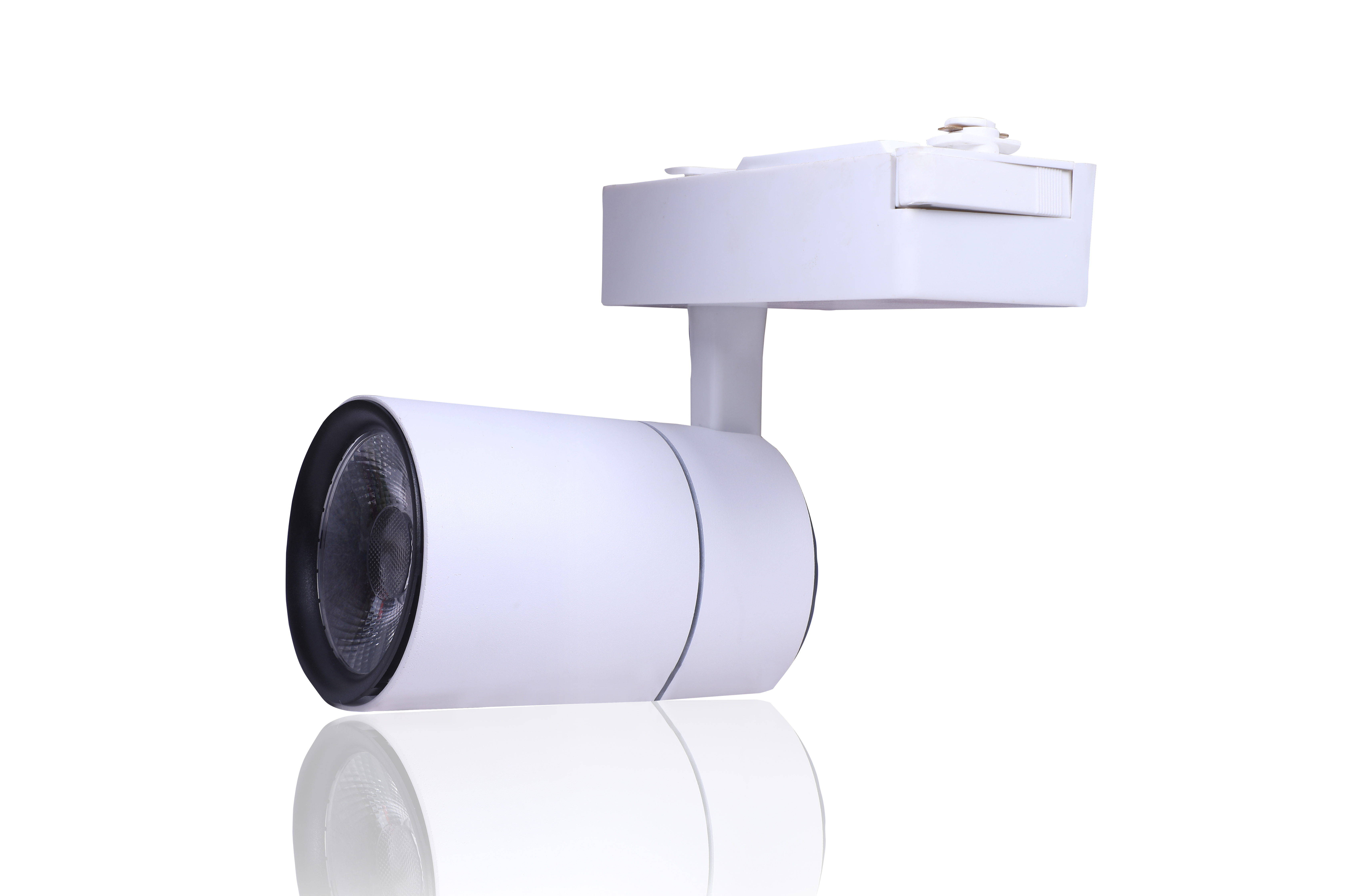 Lens Type Led Track Light - Pc + Aluminum, Custom Size, White/black Body | Color Temperature 3000k-6000k, 7w-30w Power, Indoor Use