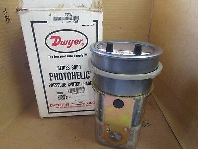 Dwyer A3150 Photohelic Pressure Switch Gauge Range 0-150 Inch W.c. Diameter: 4" (101.6 Mm) Dial Face