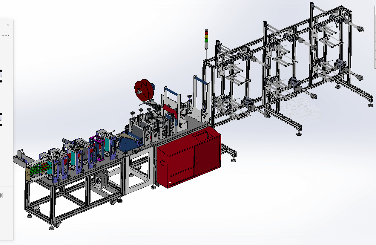 Semi-automatic 3ply Elastic-earloop Mask Machine