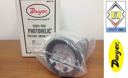 Dwyer A3204 Photohelic Pressure Switch Gauge Range 0-4 Psi. Diameter: 4" (101.6 Mm) Dial Face