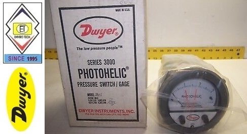 Dwyer A3204 Photohelic Pressure Switch Gauge Range 0-4 Psi. Diameter: 4" (101.6 Mm) Dial Face