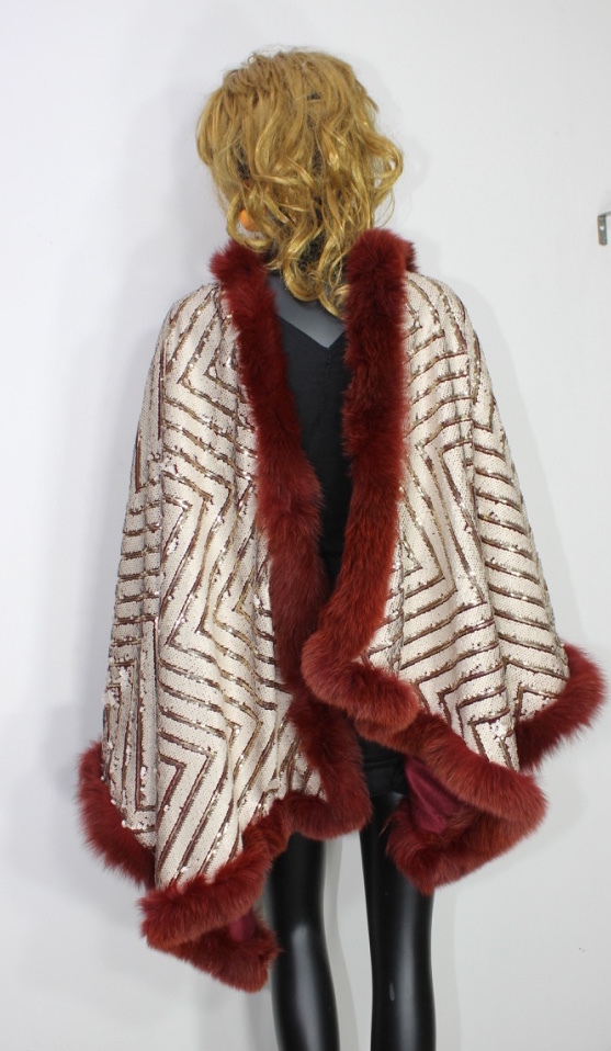 All Color Designer Sequenced Fur Shawls